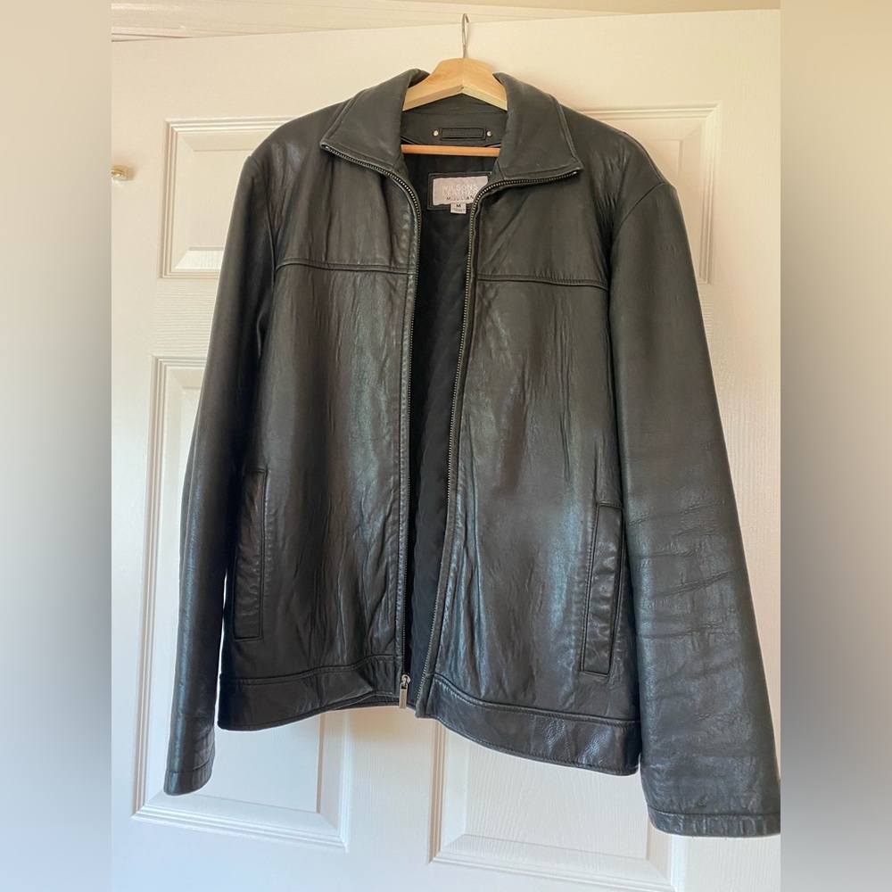 Wilsons Leather Quilted Black Jacket
